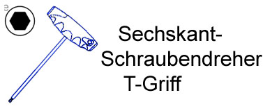 Sechskant-Schraubendreher mit T-Griff 